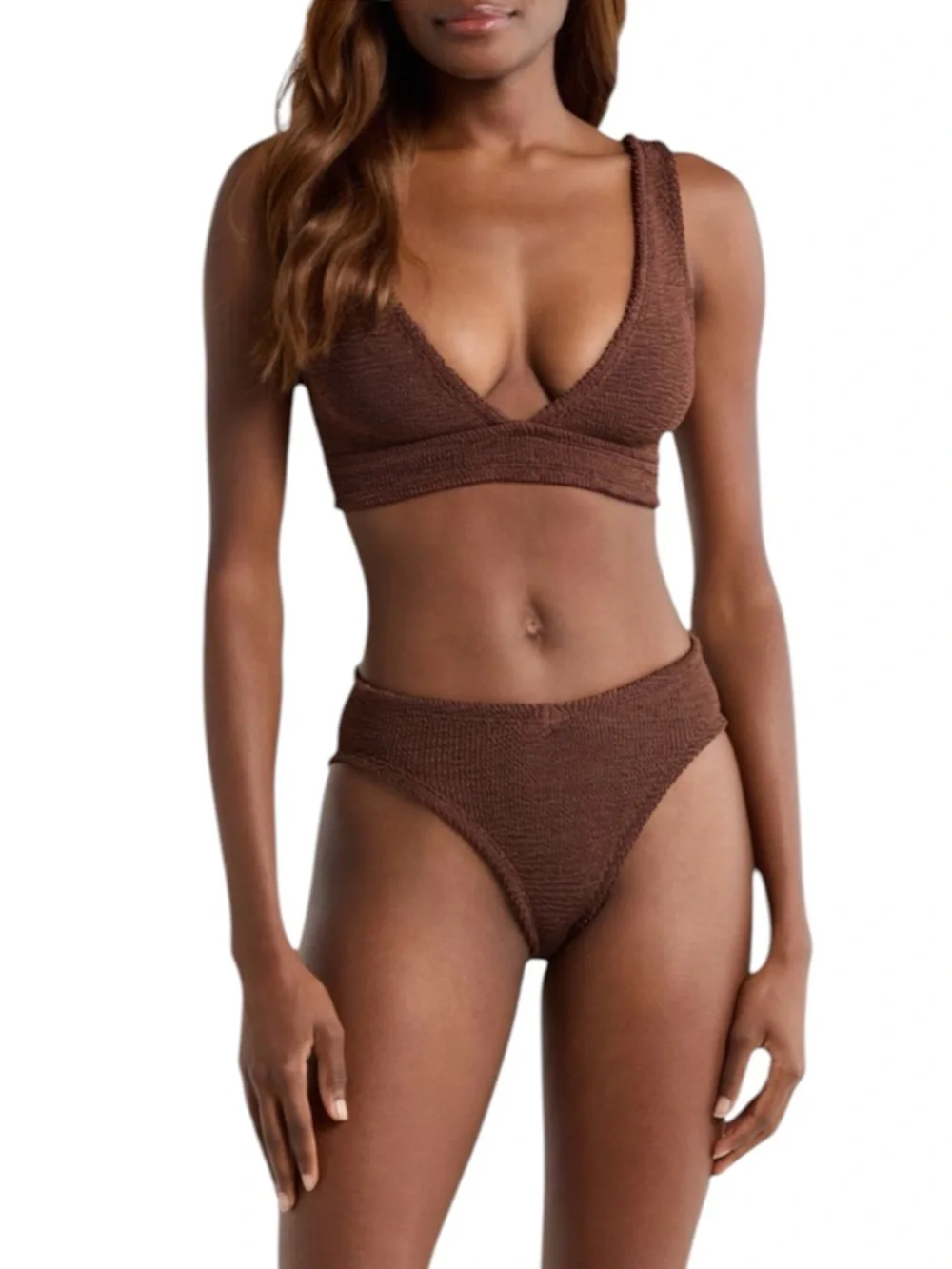 HUNZA G Angel Crinkle Two Piece Swimsuit